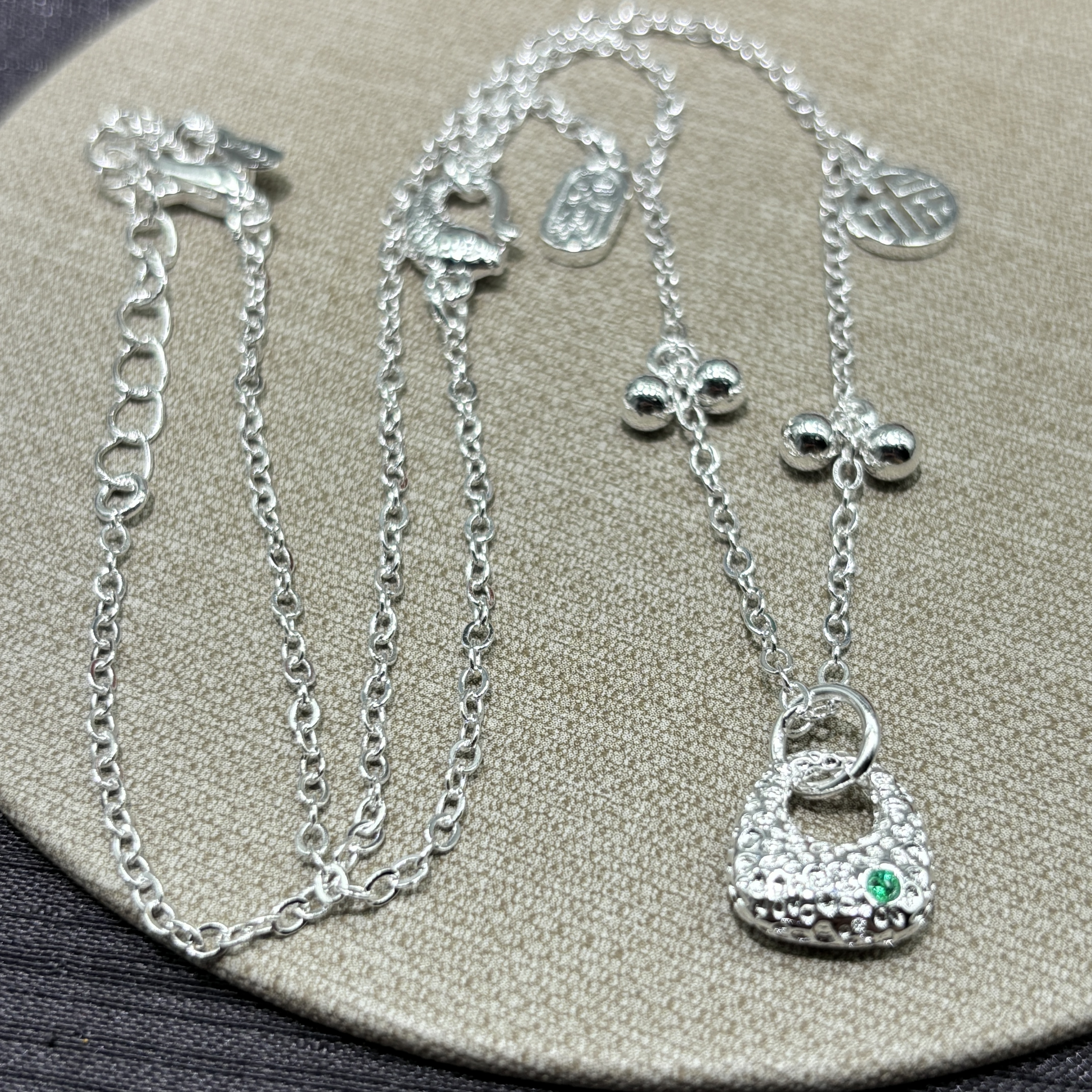 坠链均足银 足银  51  时尚设计款福牌 项链