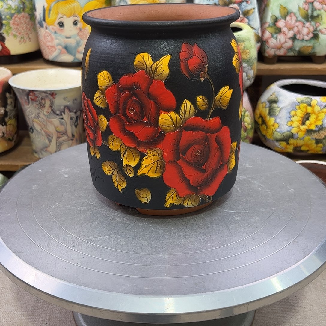 景德镇炫彩手绘口11.5高15.5