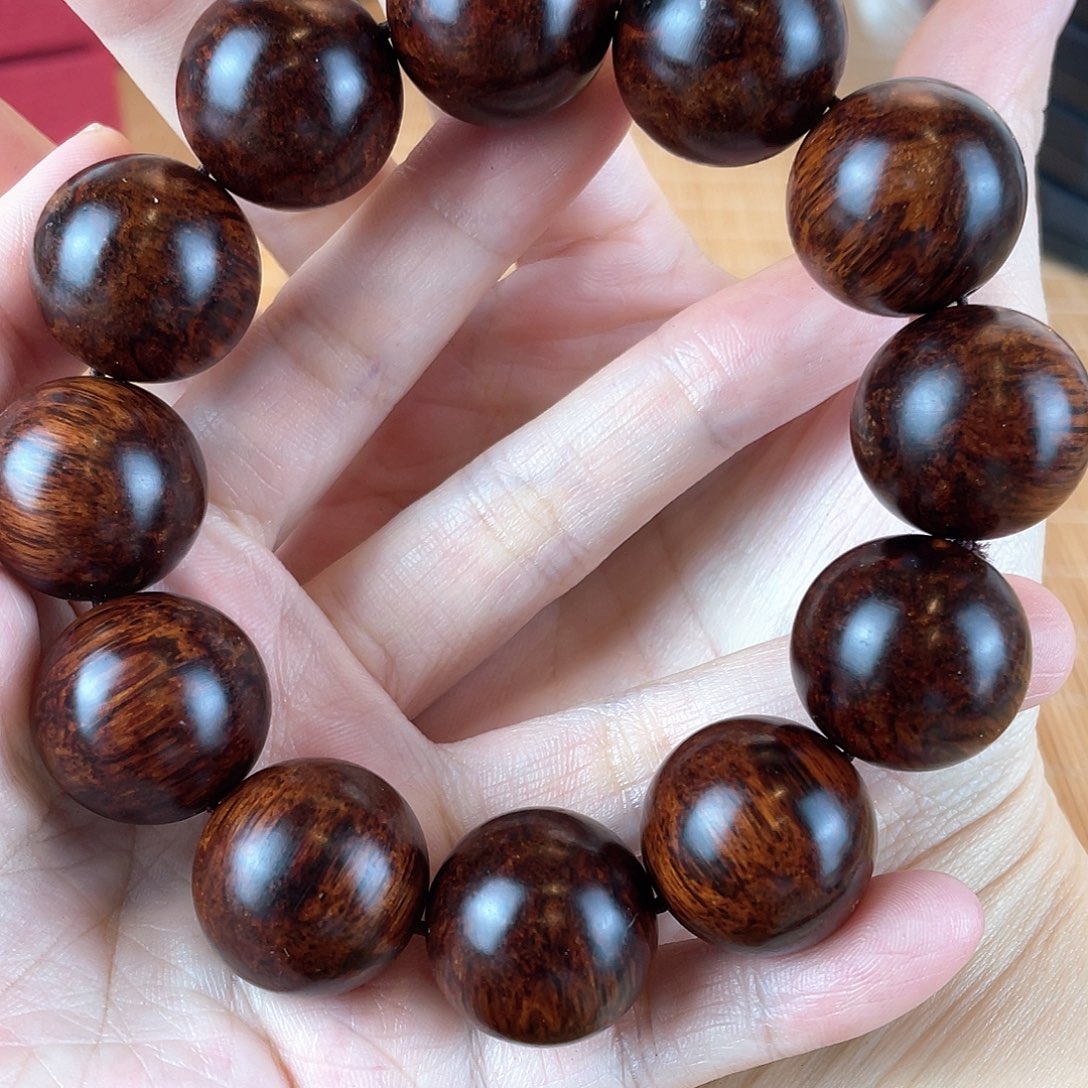 手串/手链降真香2.0土埋糖结海南红降绿油黄金底