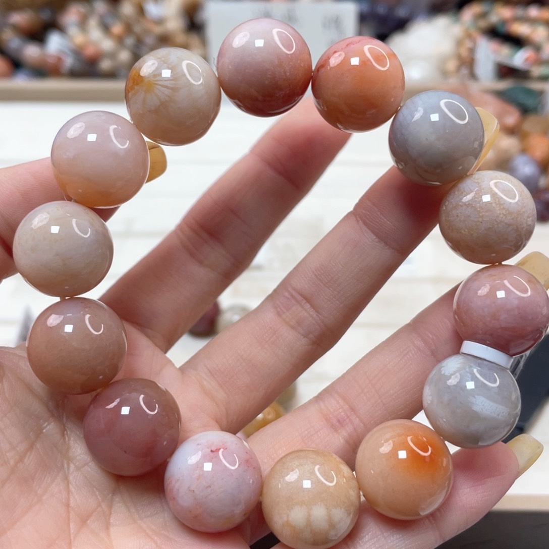 未镶嵌手串硅化玉雨*367