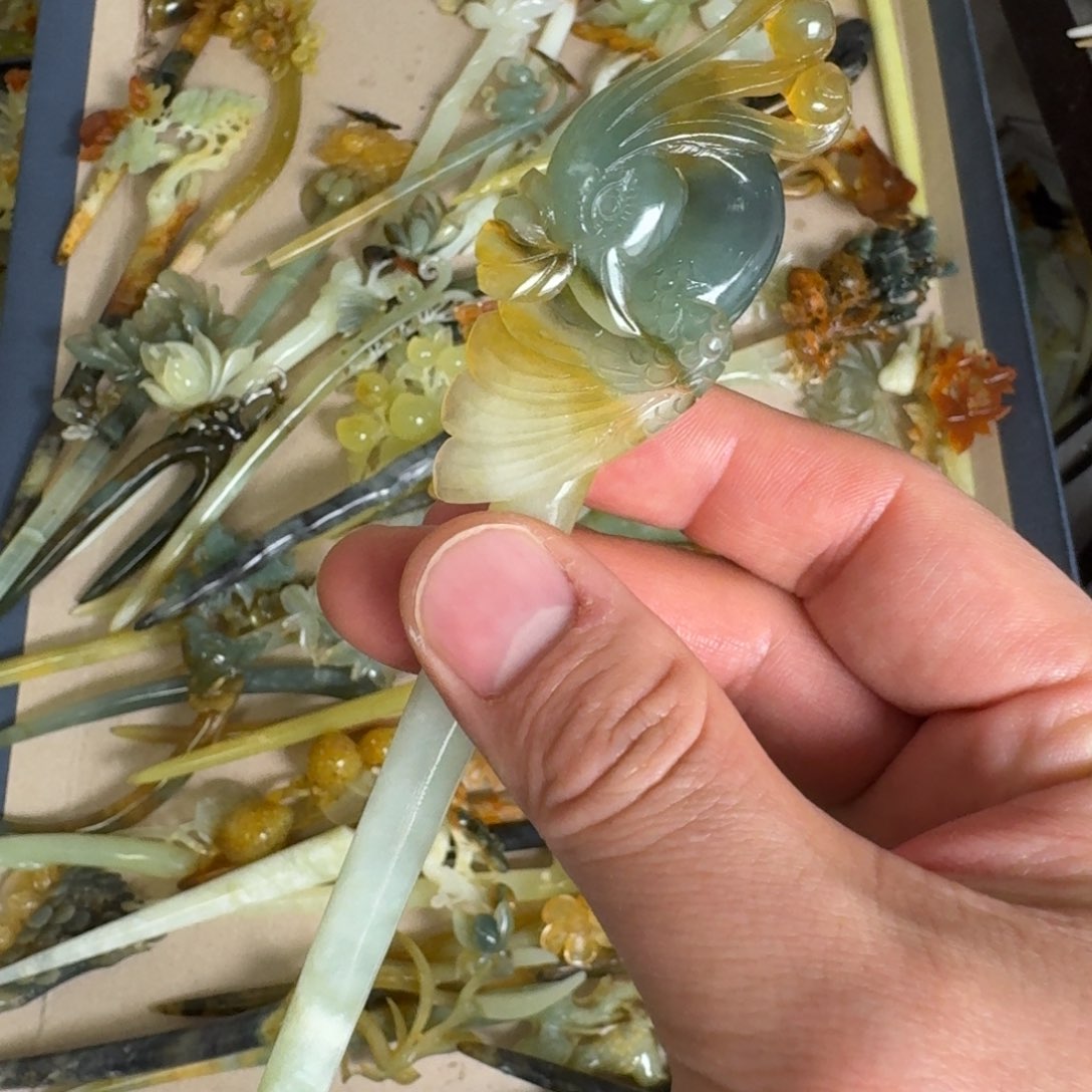 岫玉发饰未镶嵌明君玉簪贼拉好看