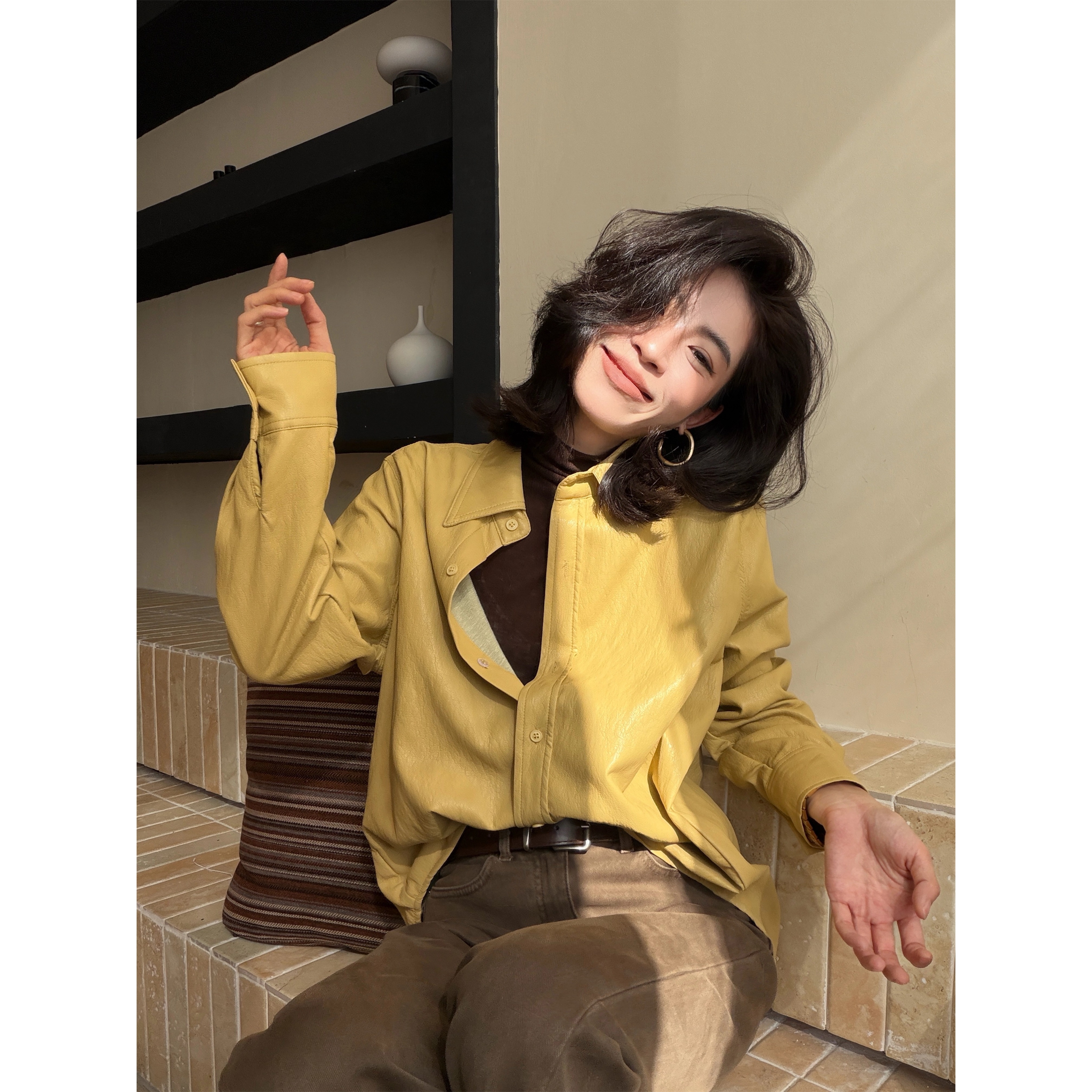 2025 A/W SEP.‘智性蜕变’柔酷大女主廓形量感皮衬衫