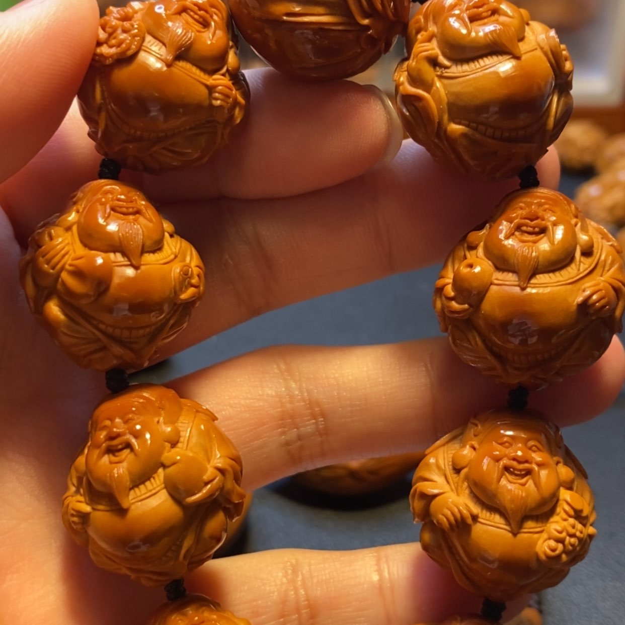 【闪购商品】橄榄核手串/手链苏工名家高货水晶核2.4八宝财神