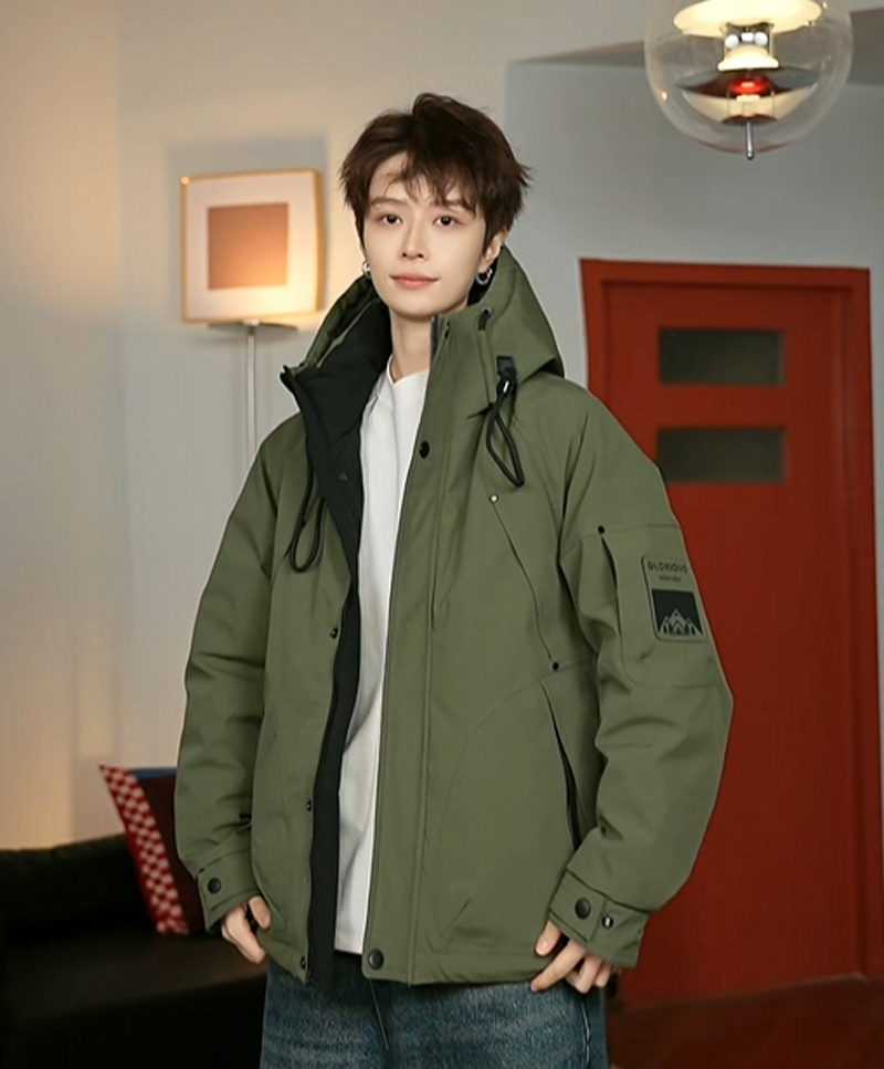 冬季2025新款加厚外套保暖男装羽绒服休闲连帽潮流百搭上衣