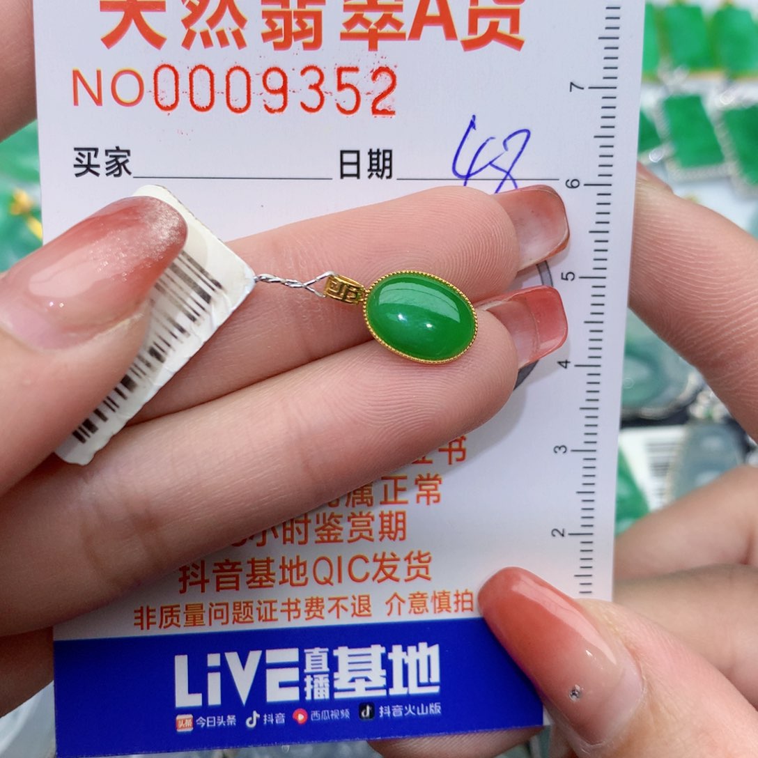 翡翠颈饰18K金镶嵌❄️*蛋面吊坠