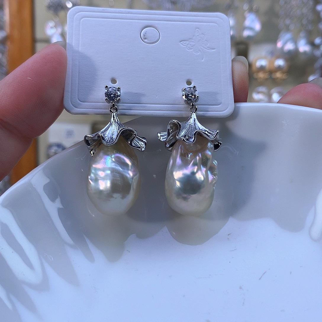 合金耳饰淡水珍珠特价3569