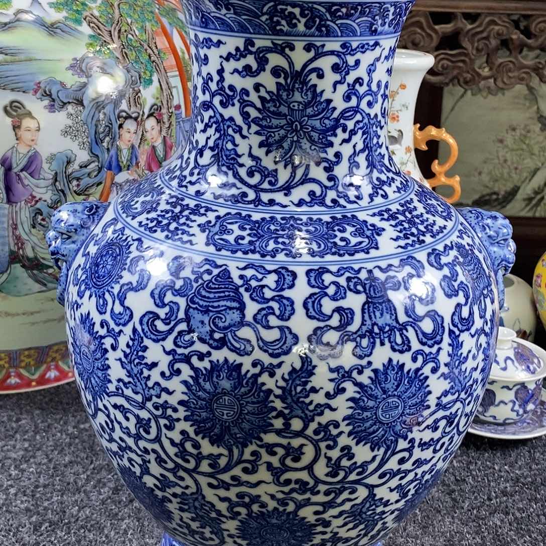 手工手绘陶瓷摆件工艺品帅*