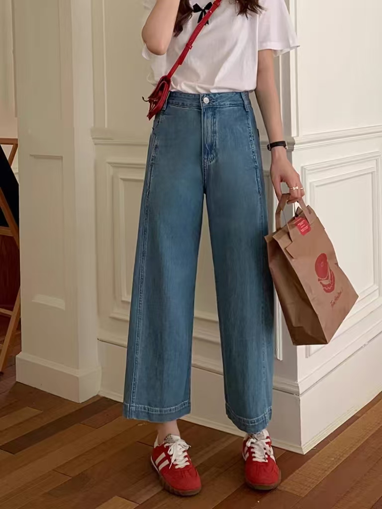 SU【030】代96 本本 夏季薄款宽松显瘦高腰阔脚九分裤~