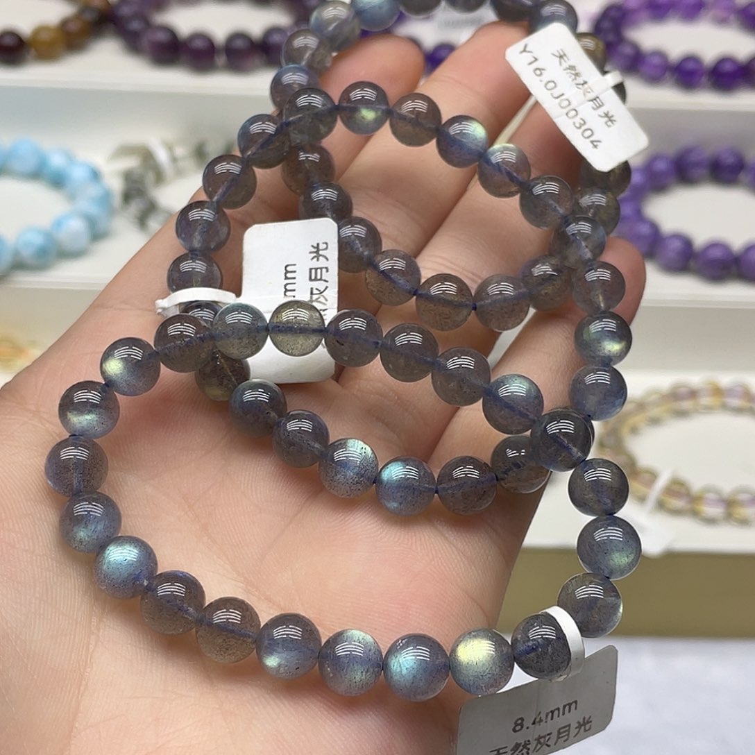 长石手链未镶嵌灰月光8.7多样性任发其一