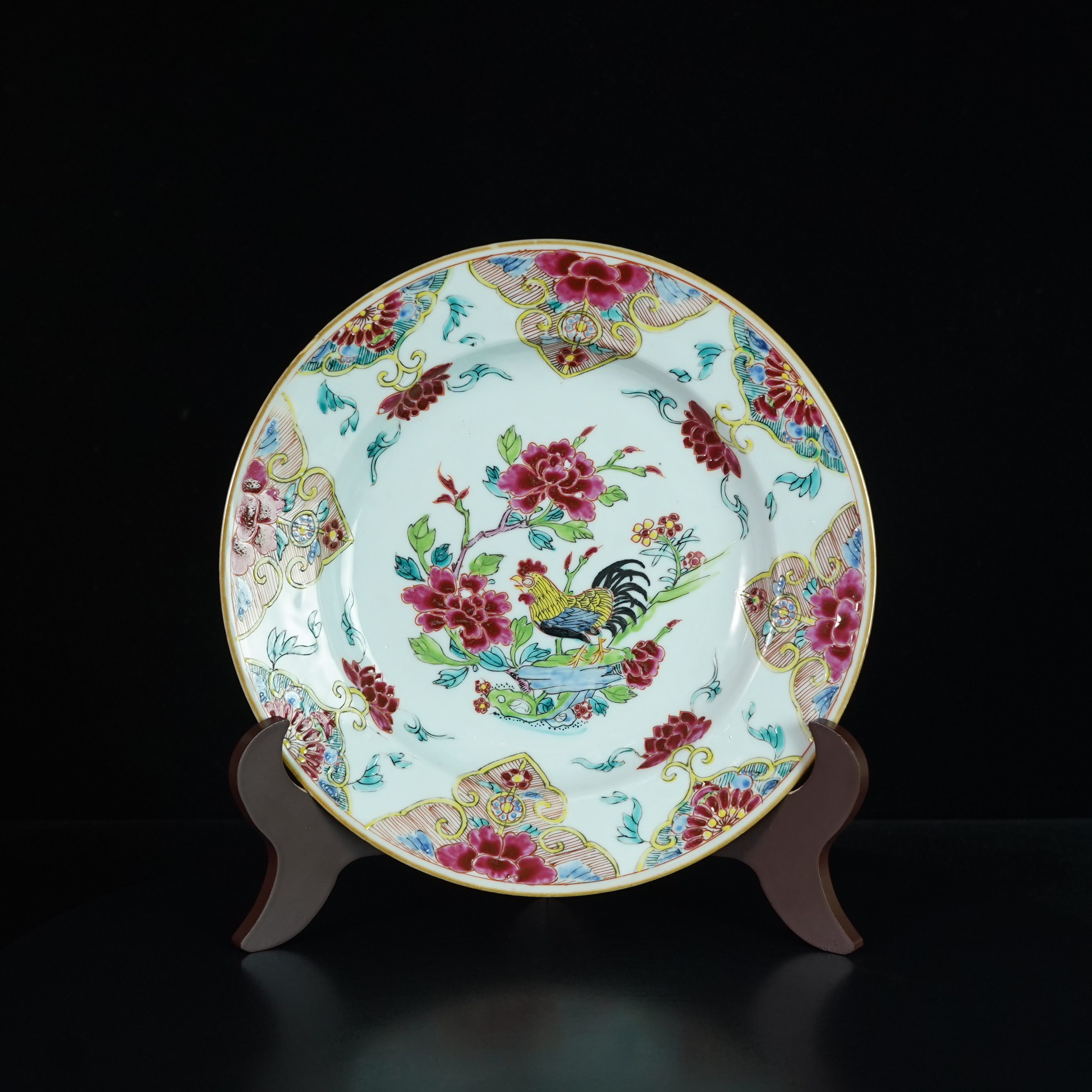 LRX250108004【十竹斋】清雍正粉彩大吉大利赏盘