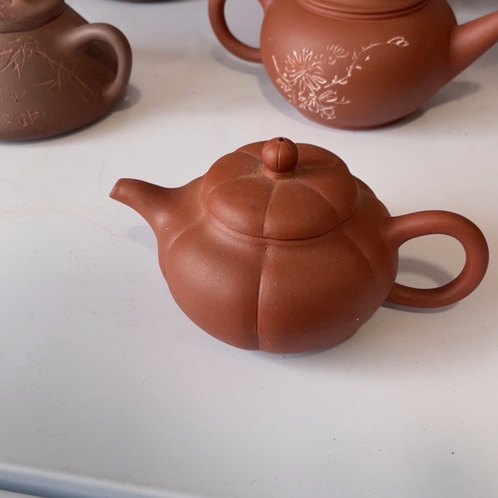 紫砂茶壶岁**刀红泥花器