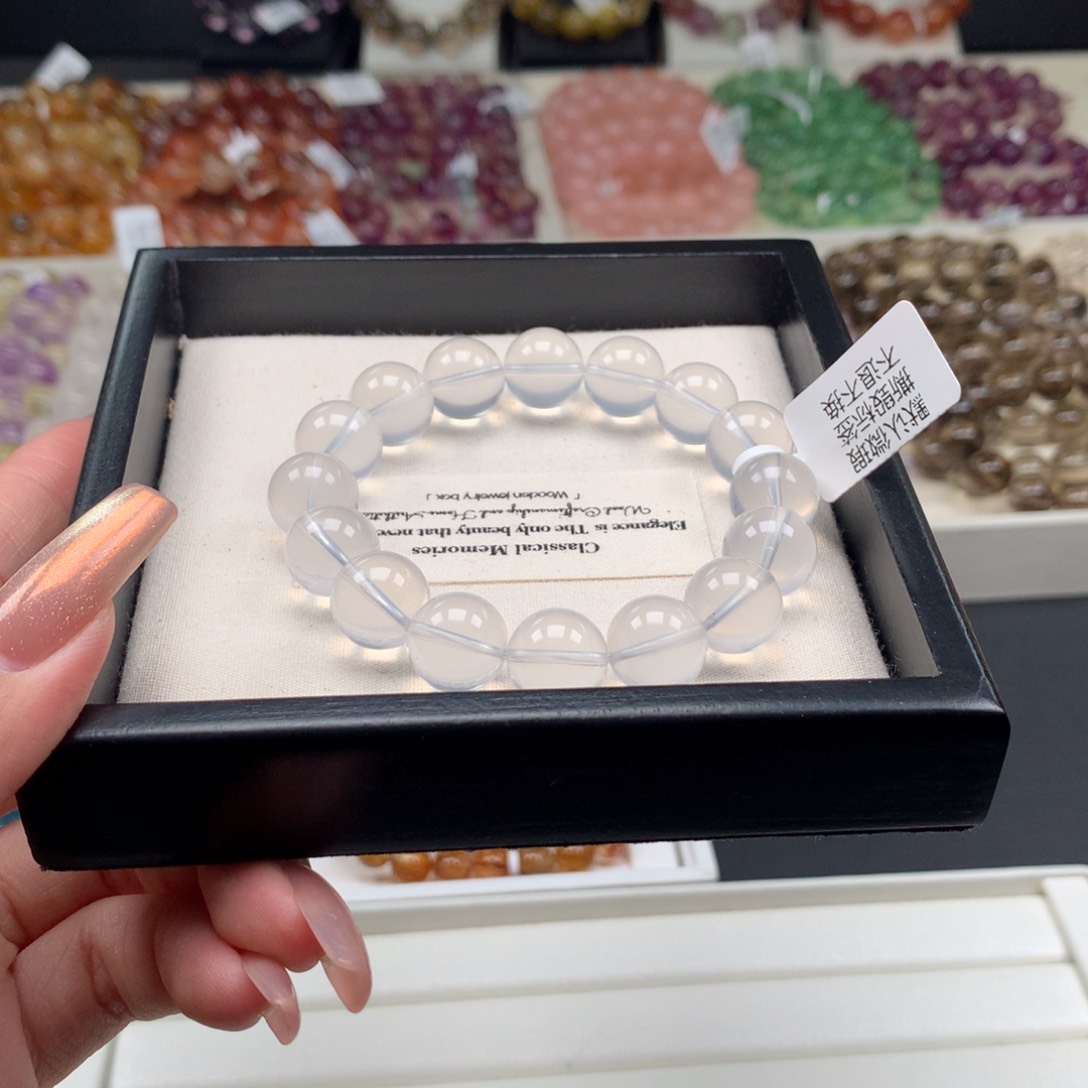 水晶手链未镶嵌奶白晶12mA86