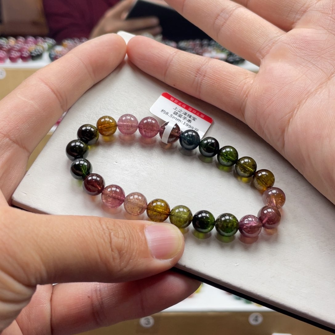 碧玺手串未镶嵌8.5mm.mmmmmmmm