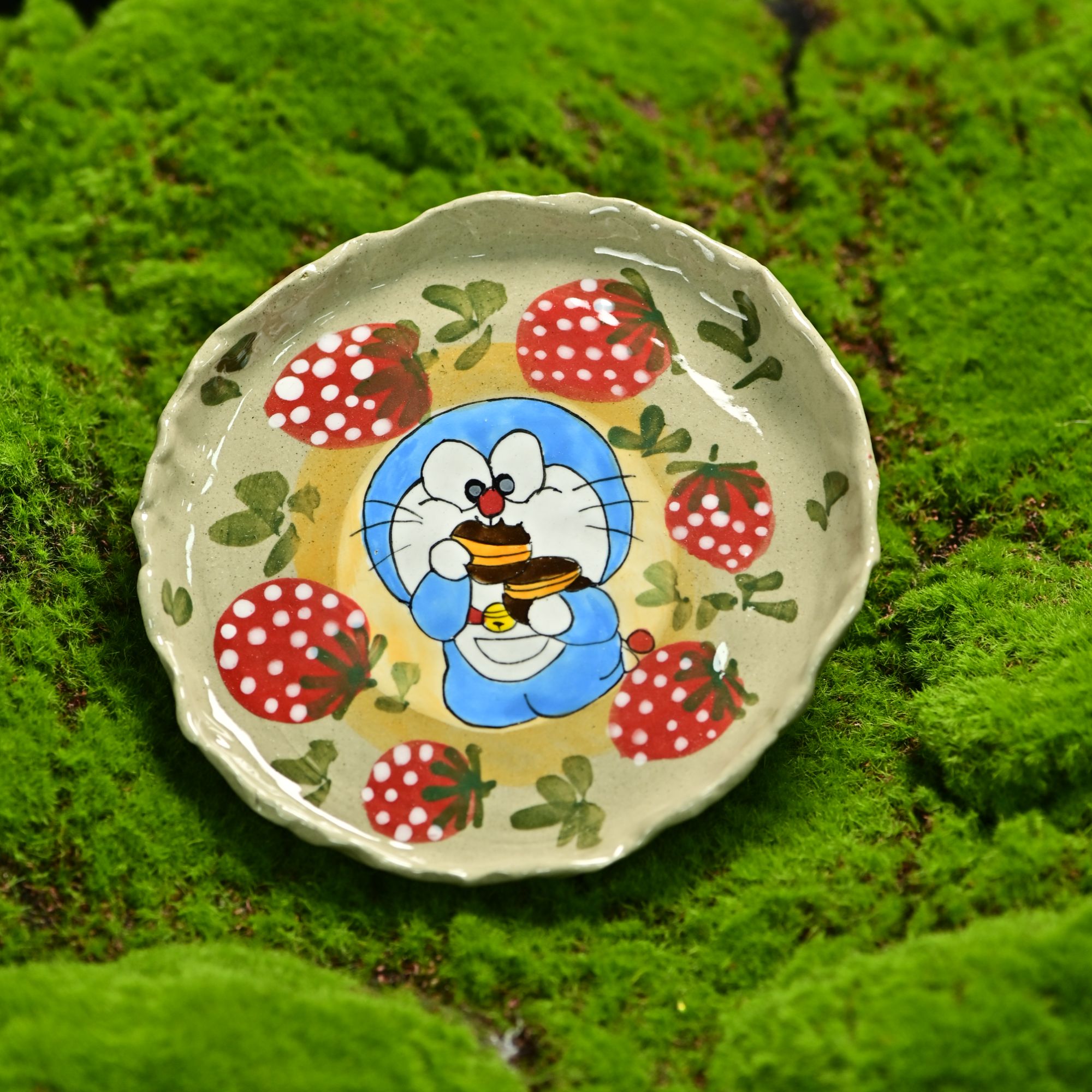 景德镇手工手绘高温釉下彩陶瓷碟