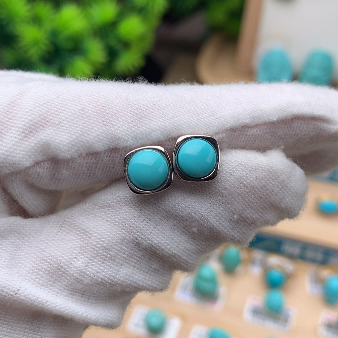 绿松石珠宝奇石银S925镶嵌