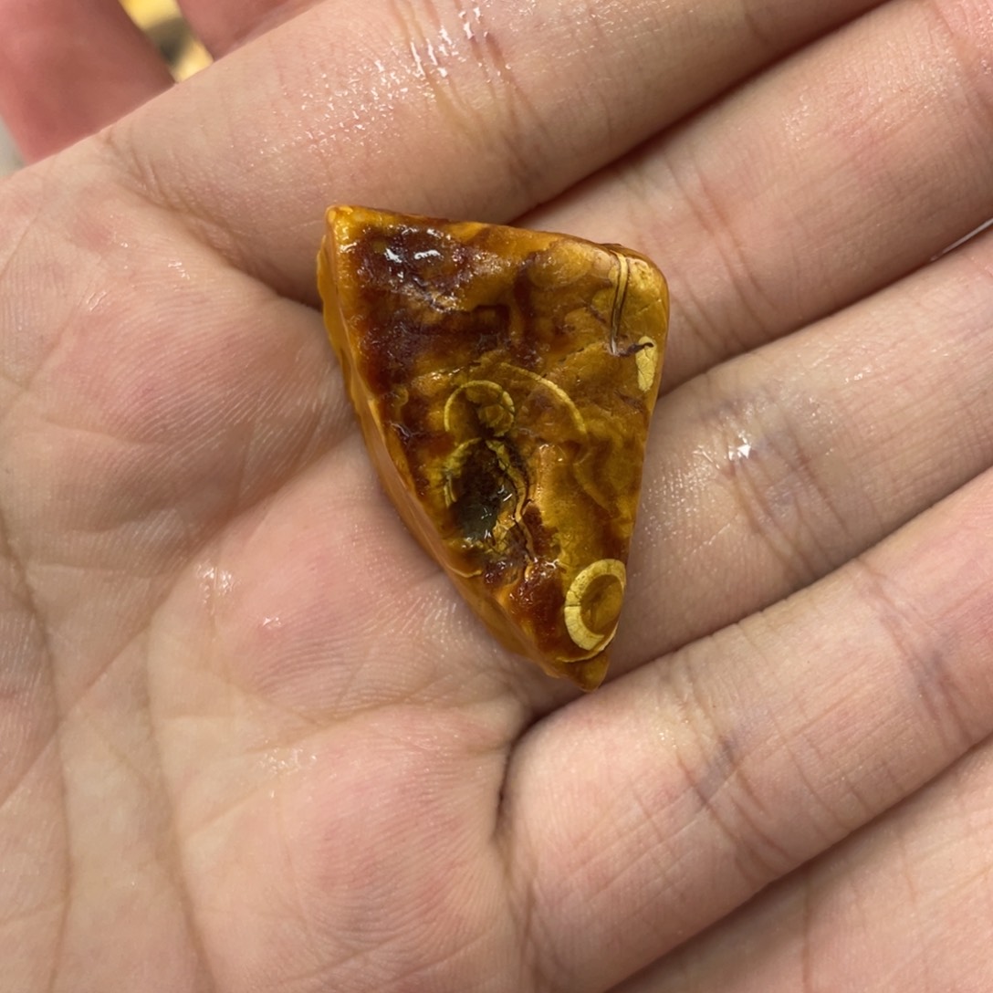 定制琥珀未镶嵌天然琥珀三通