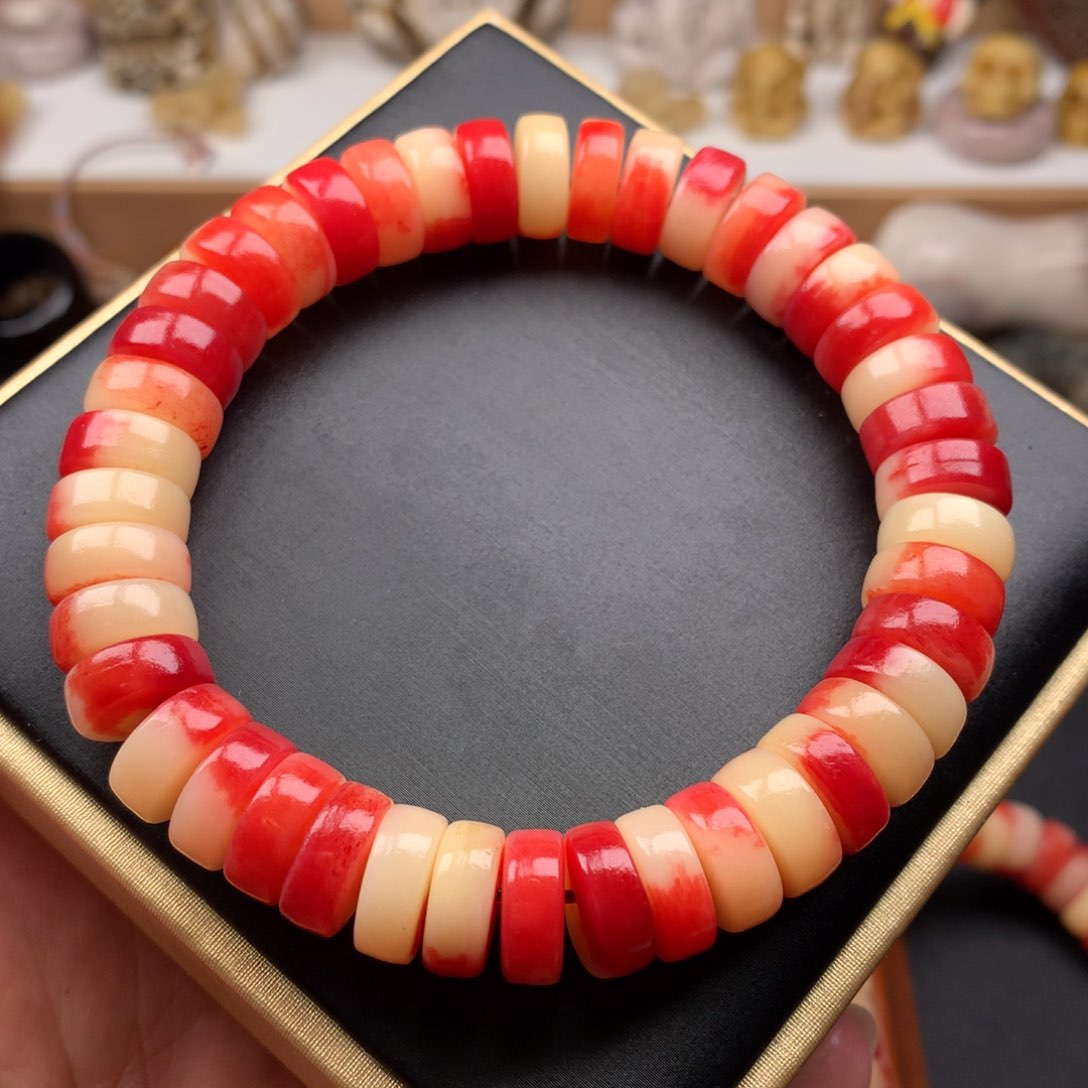 其他驼骨12粉驼扣子珠单圈