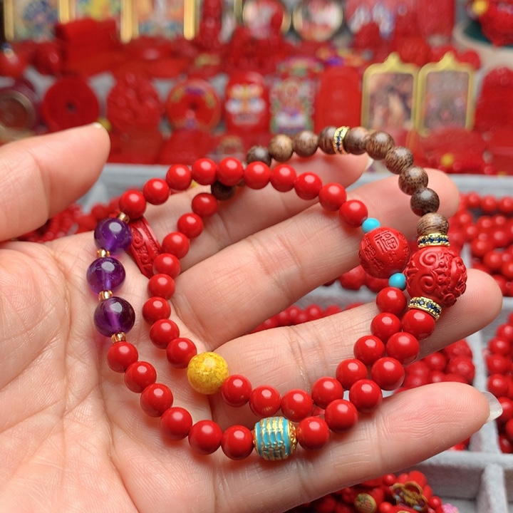 天然辰砂工艺品朱砂手串