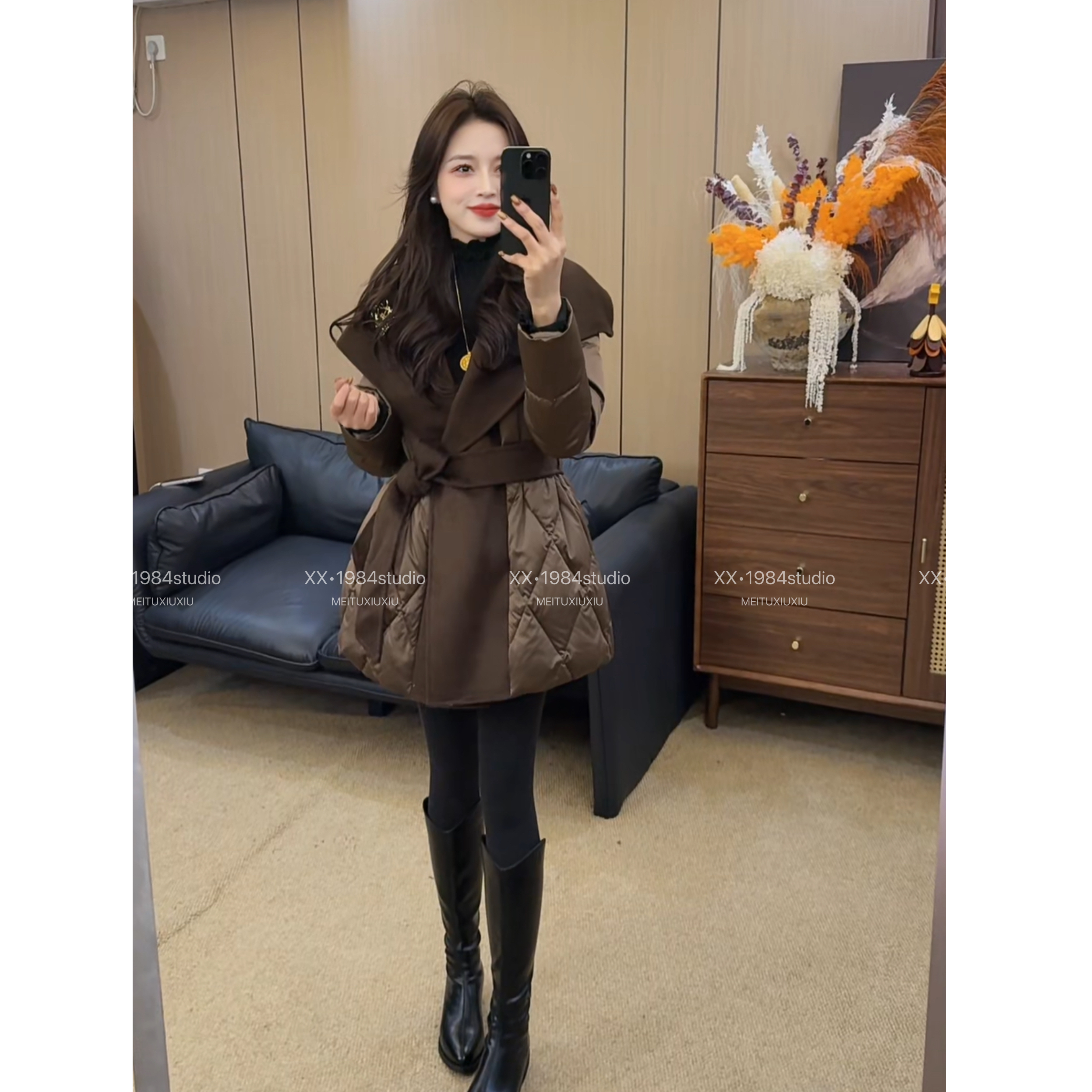 1984 精选【韩系女主】冬季超大牌设计款特色小众中长羽绒服