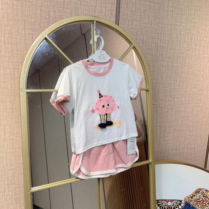 AB463    宝宝白色短袖短裤套装  夏款