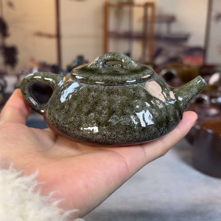 壶柴烧紫砂壶石瓢
