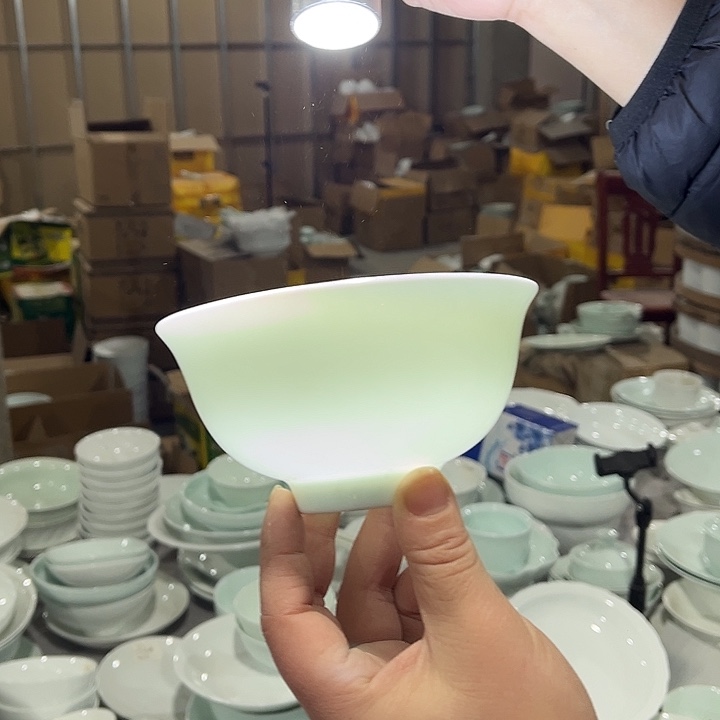 瓷片云青4.75英寸米饭碗六个微瑕包邮