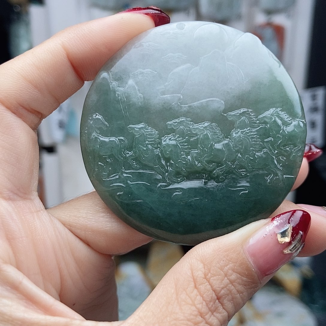 翡翠颈饰14K金镶嵌翡翠