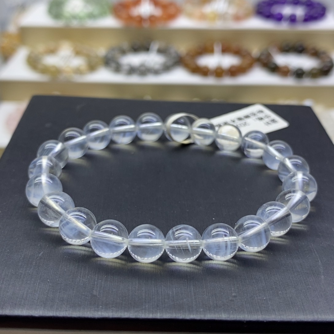 水晶手链未镶嵌蓝针8m