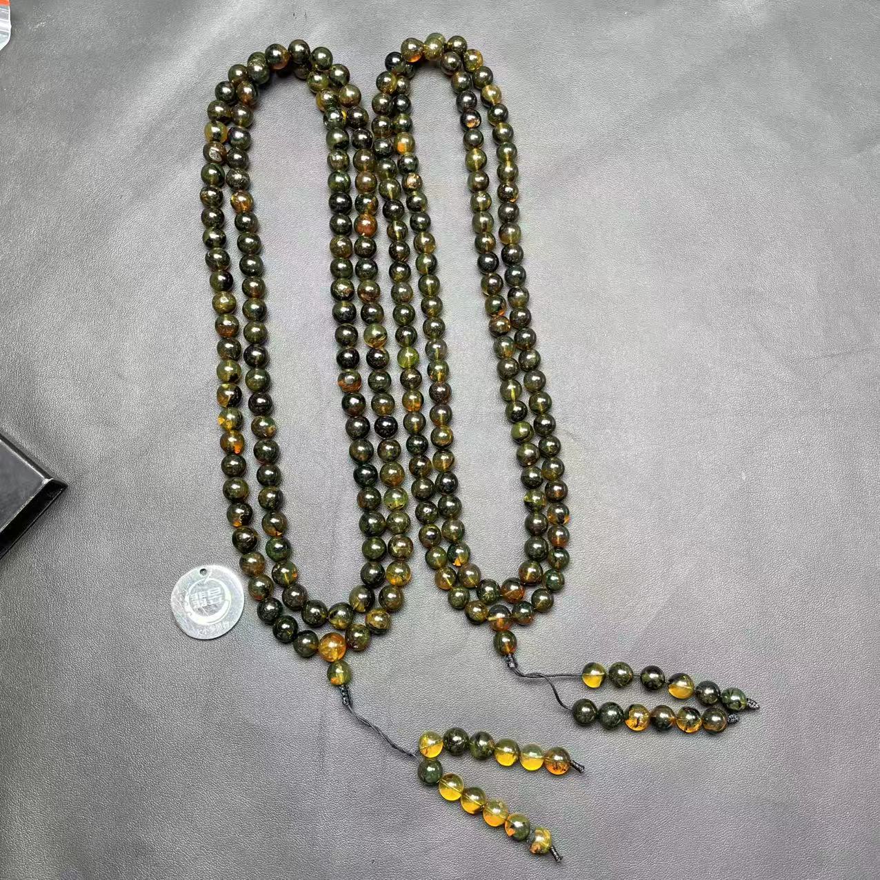 3B15-39951T10-琥珀珠链颈饰/约8+/约108颗/-多样性发其一