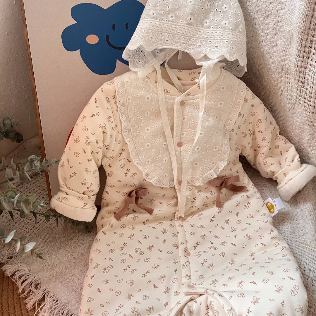 伊莎公主100克手工棉花衣透气舒适婴幼宝宝亲肤韩版娃娃领