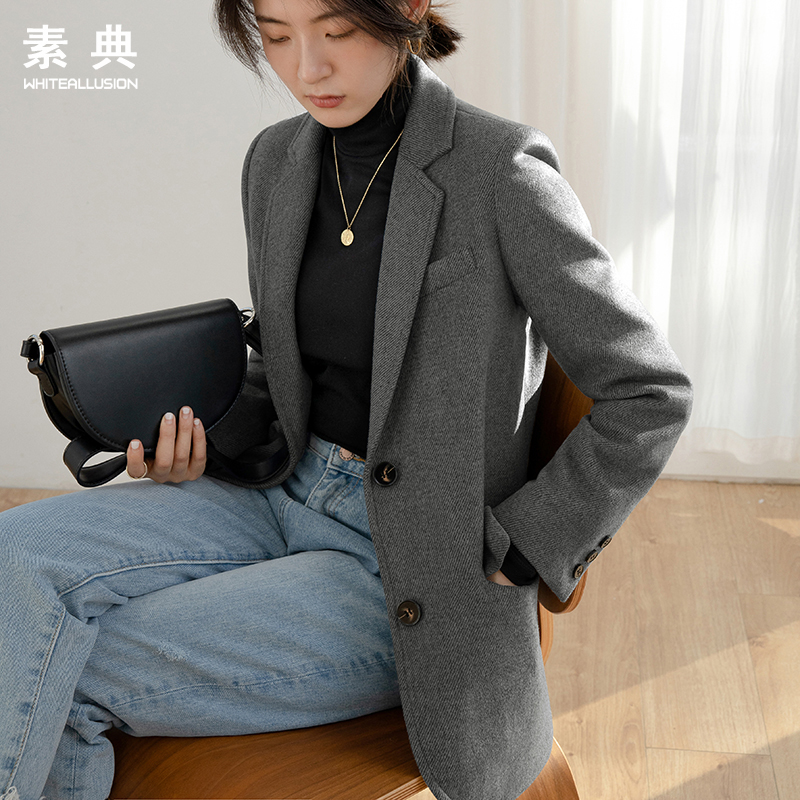 清仓 0711外套女短款2023年秋冬新款韩系呢子大衣冬季加厚小个子