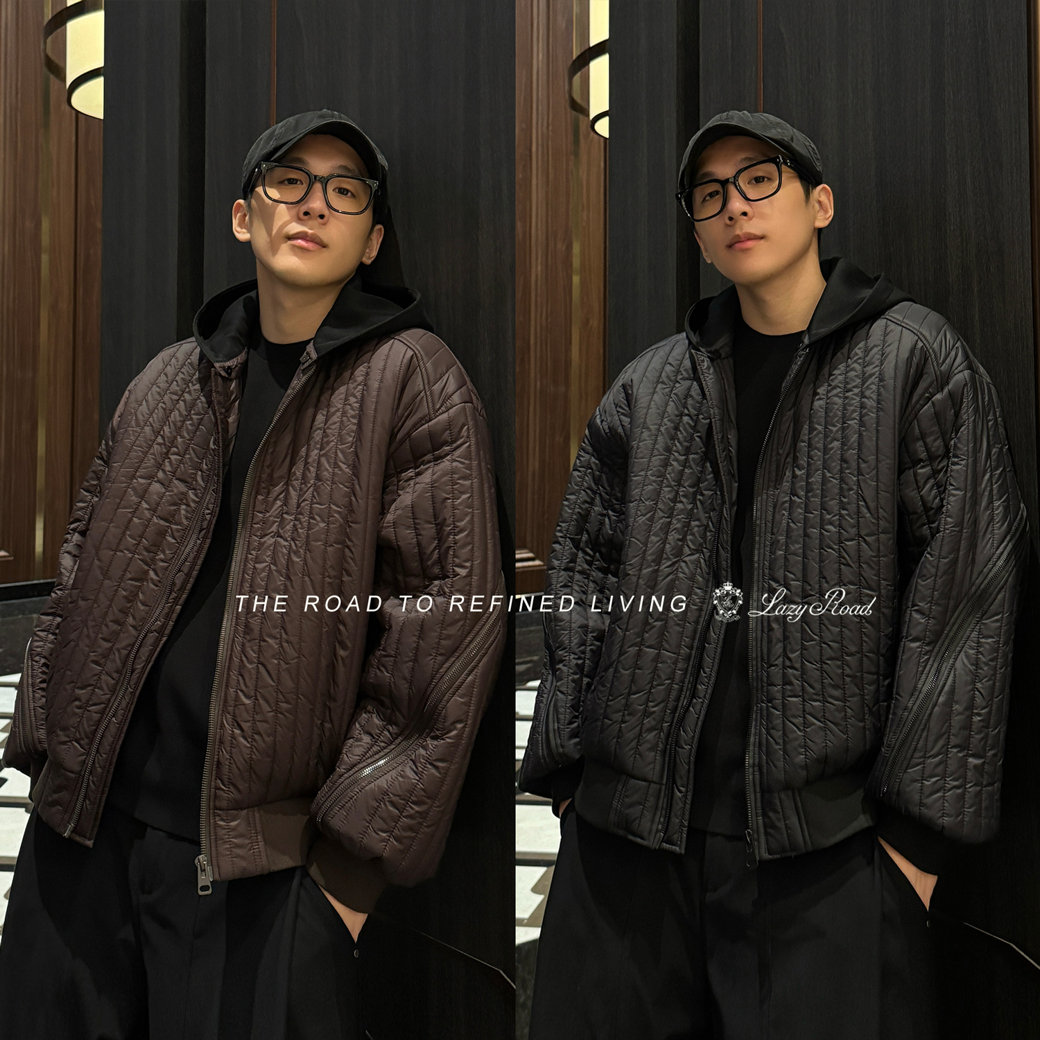 【LazyRoad】 “柔光谧境”   帽子可拆卸 男女同款 老钱风棉服 -8308