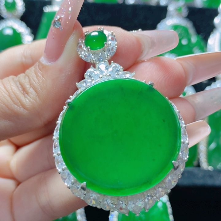 翡翠颈饰银S925镶嵌                  