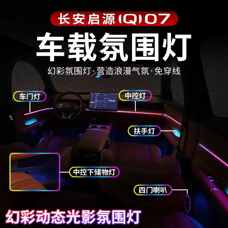 适用长安启源Q07全车氛围灯车载氛围灯天使之翼内饰改装用品配件