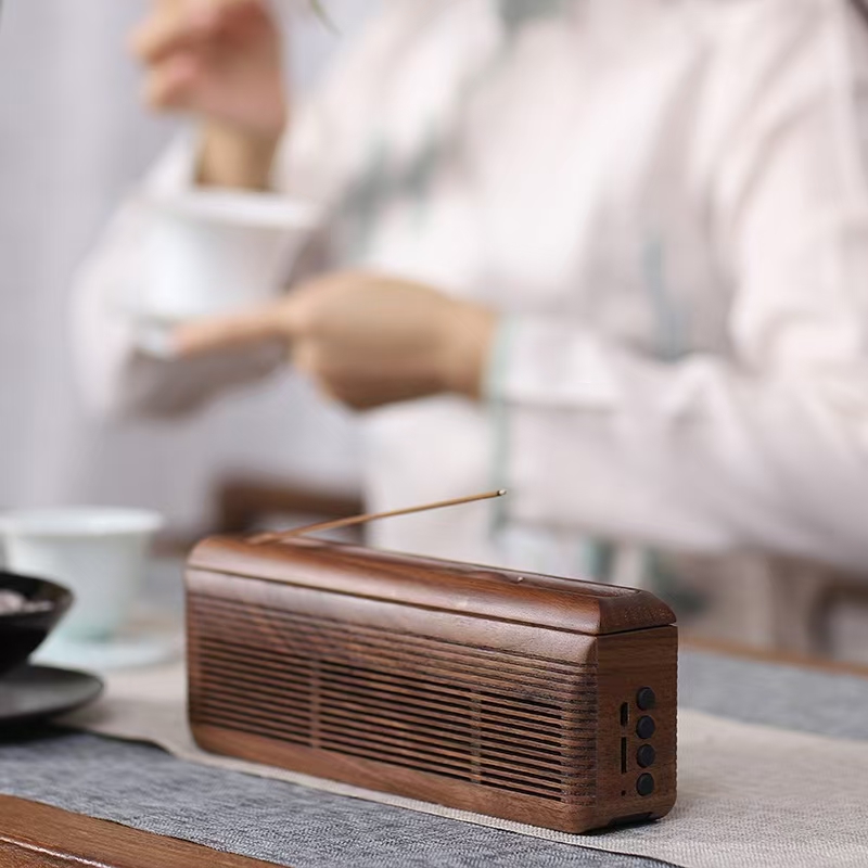 玺藏馆  音乐蓝牙播放器茶道香插香炉音响点香古典便携香薰炉