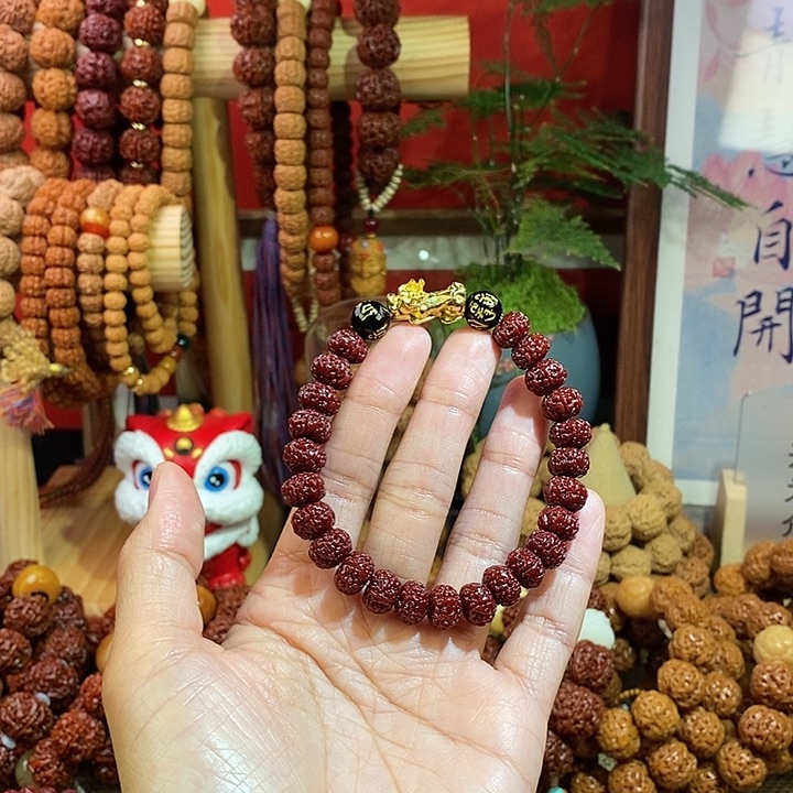 金刚菩提手串95玉华单圈貔貅