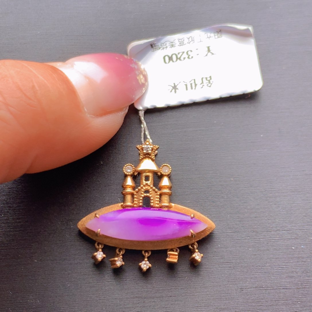 苏纪石（舒俱来）18K金镶嵌吊坠