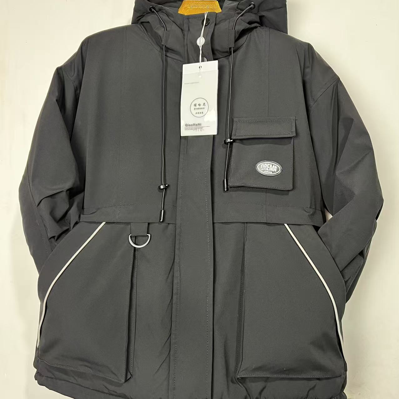 工装加绒加厚短外男女2025秋冬新款休闲宽松拼接保暖小个子冲锋衣