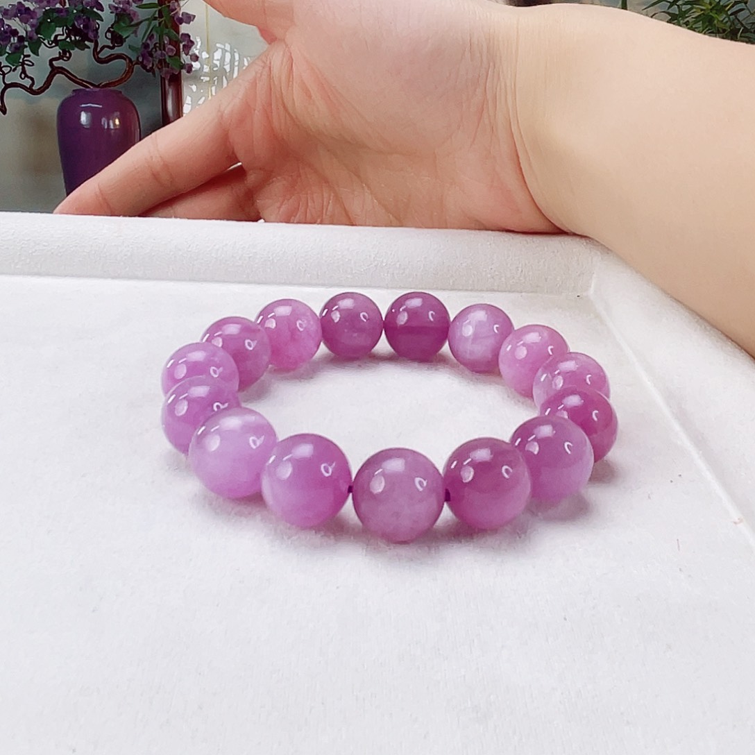 辉石手链未镶嵌紫锂辉13.7