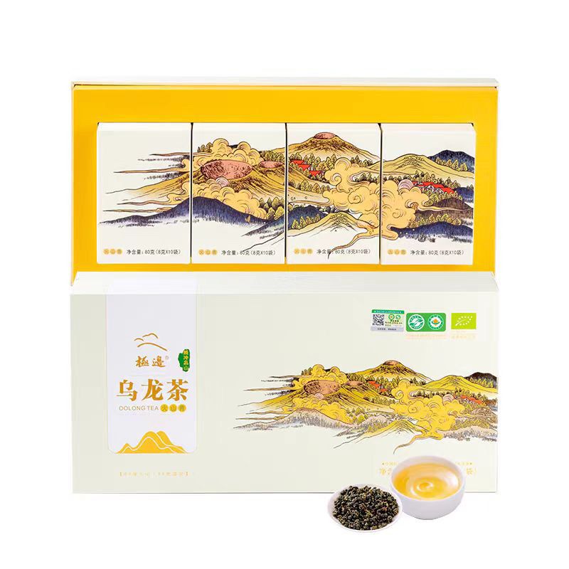 极边火山青 清香型高山有机冻顶乌龙茶礼盒装320g