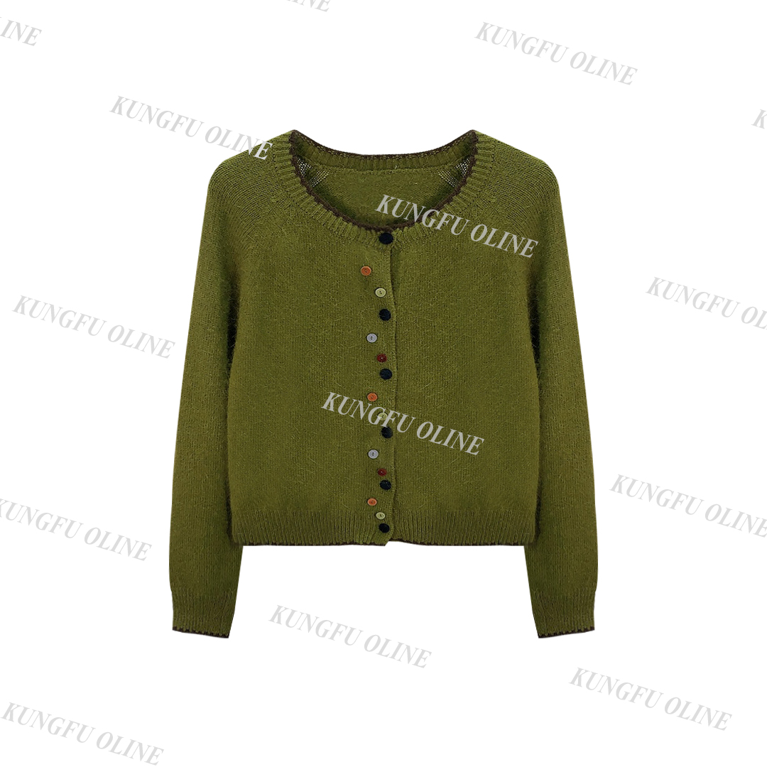 【晶晶】KS41-28早秋开衫复古提花高级设计师长袖针织衫毛衣