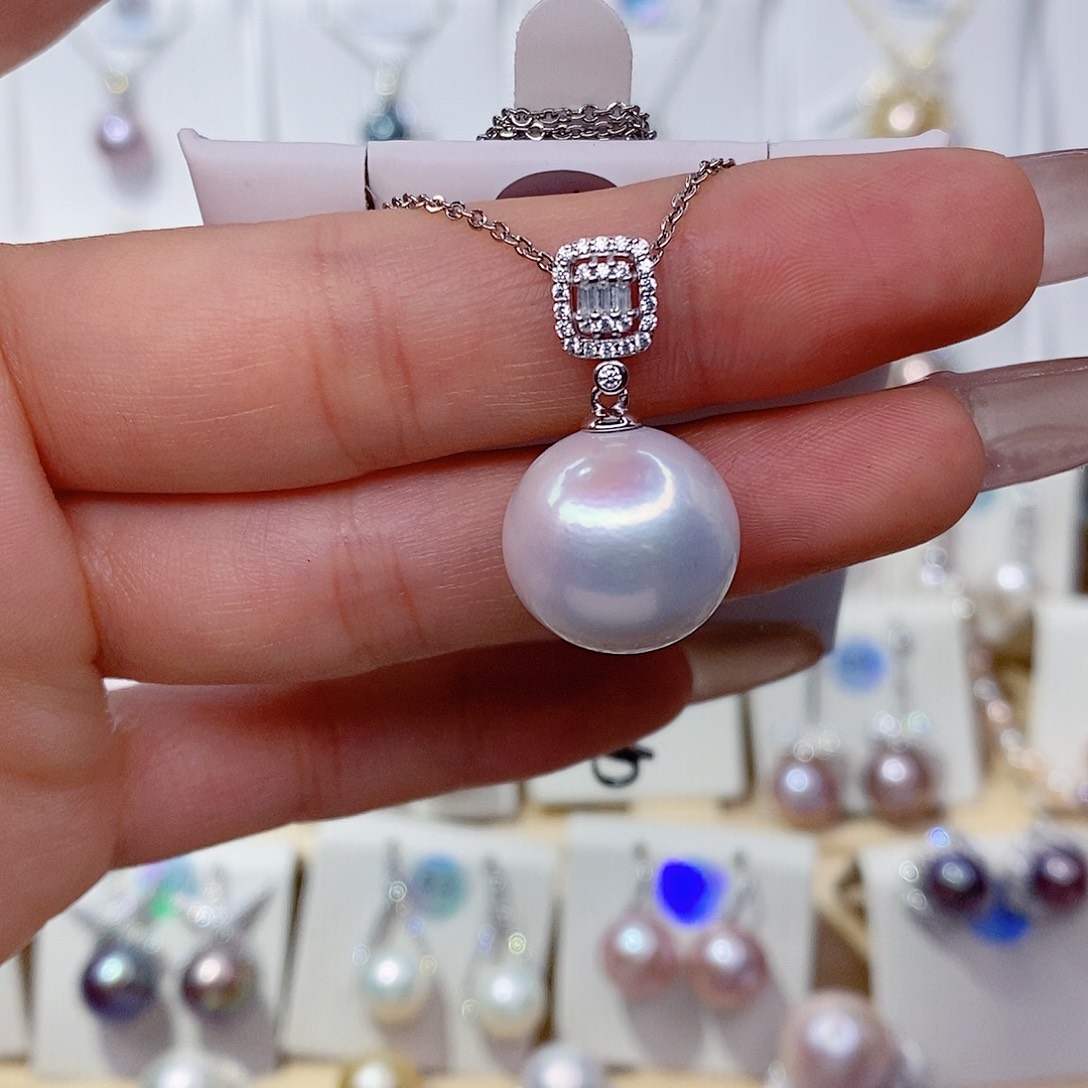 粉***斤银S925镶嵌淡水珍珠吊坠(赠链)15➕