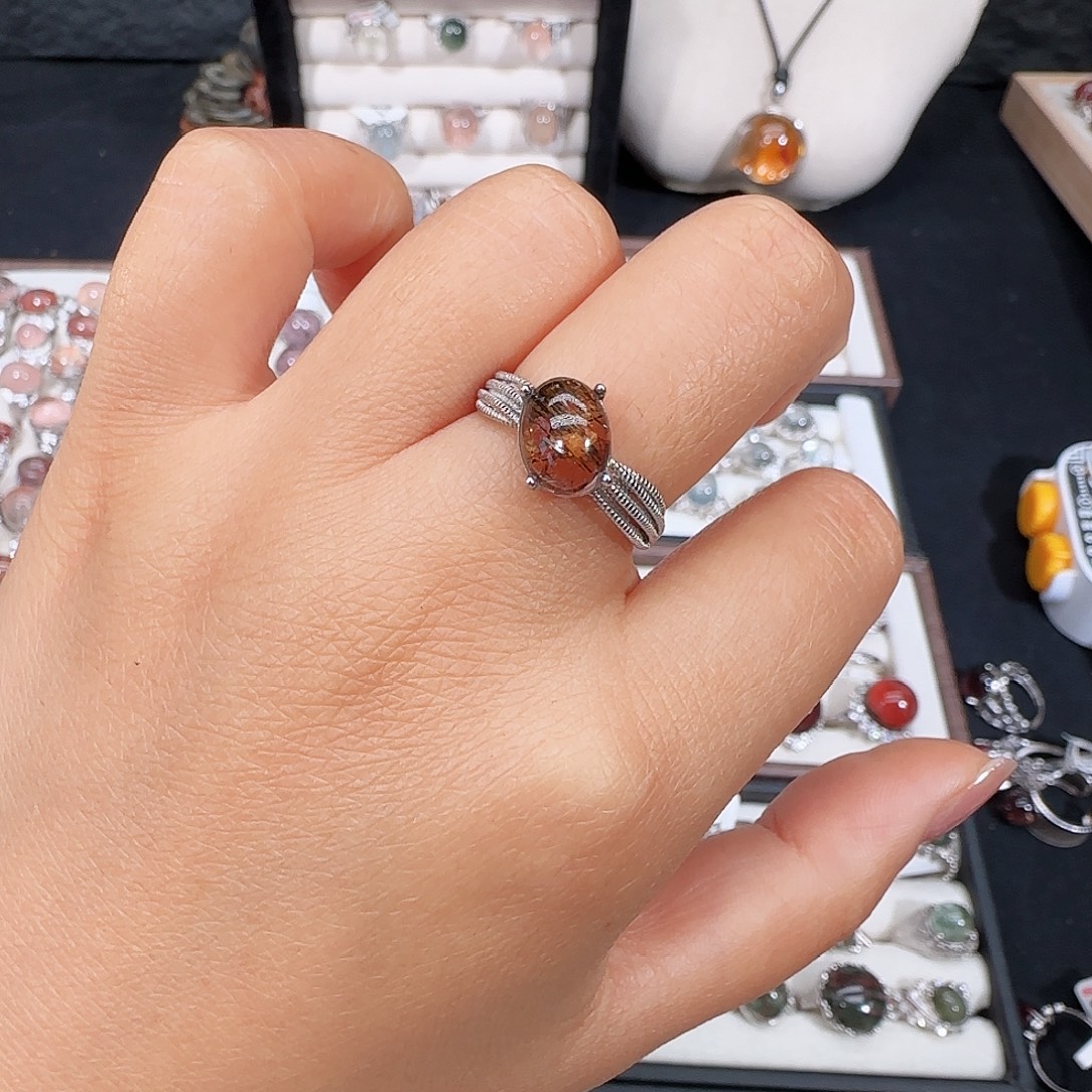 阳***望大理石纯铜黄戒指