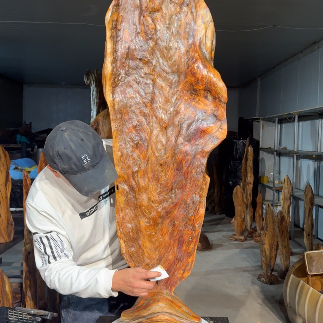 无***行木佳友琥珀木摆件58