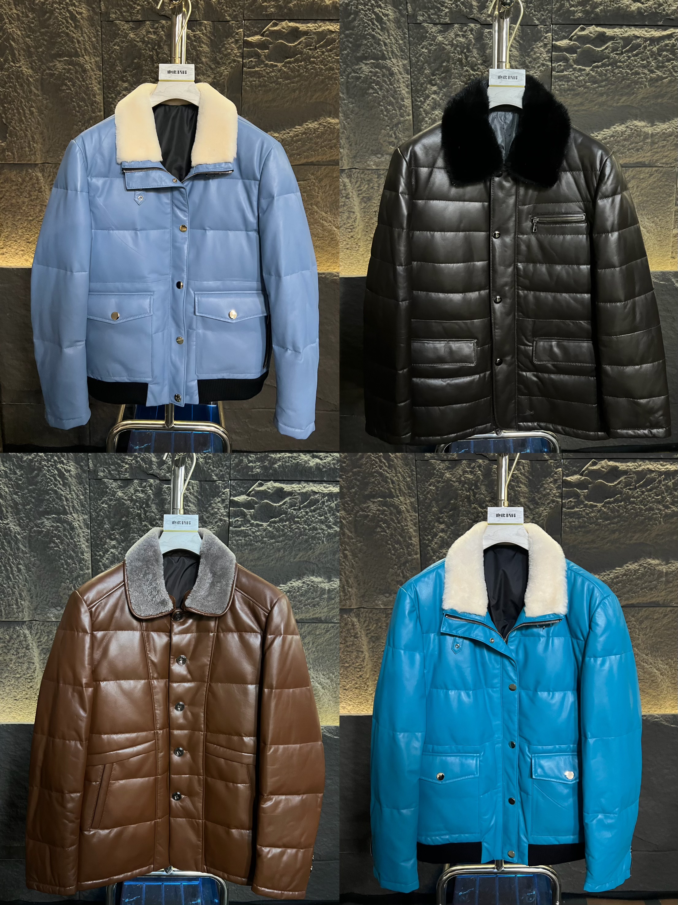 M-Z编码【101-200】海宁男士真皮皮羽绒夹克外套（以直播间讲解为准）