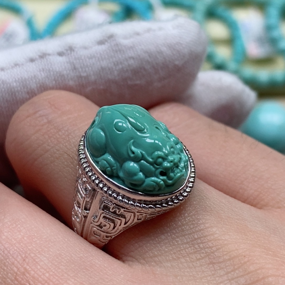 绿松石珠宝奇石银S925镶嵌