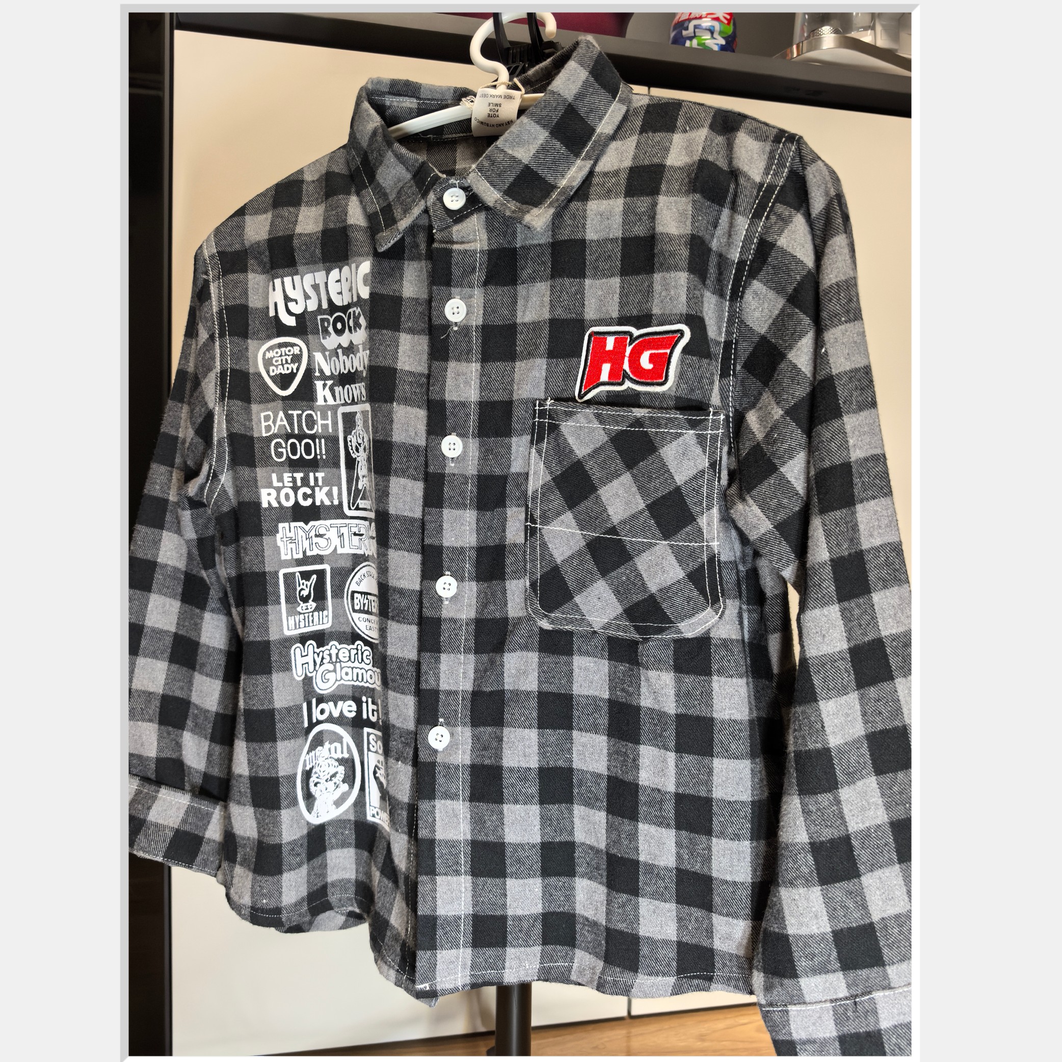 【稚由稚在】格子小标休闲潮牌格子衬衫女衬衫格子衬衫女