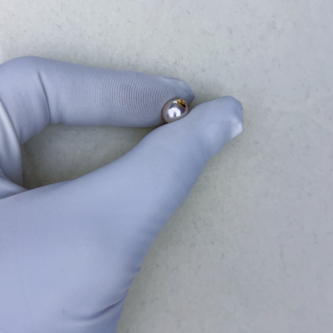 海水珍珠海水akoya路路通吊坠7-8mm18K金镶嵌