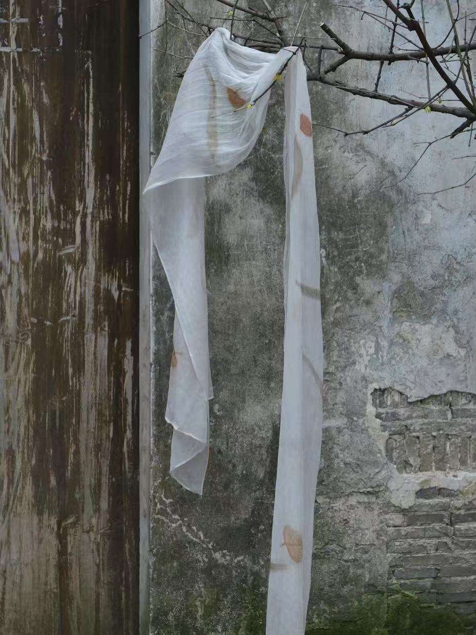 NatureDye【美侖美奂】OT162608 植物染色纯手工制作小众围巾披肩