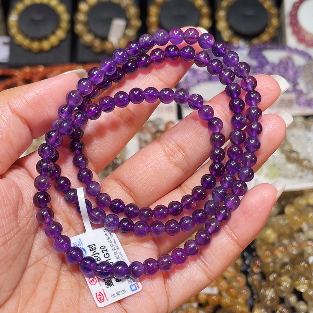 手串未镶嵌水晶已实名乌拉圭紫水晶5m